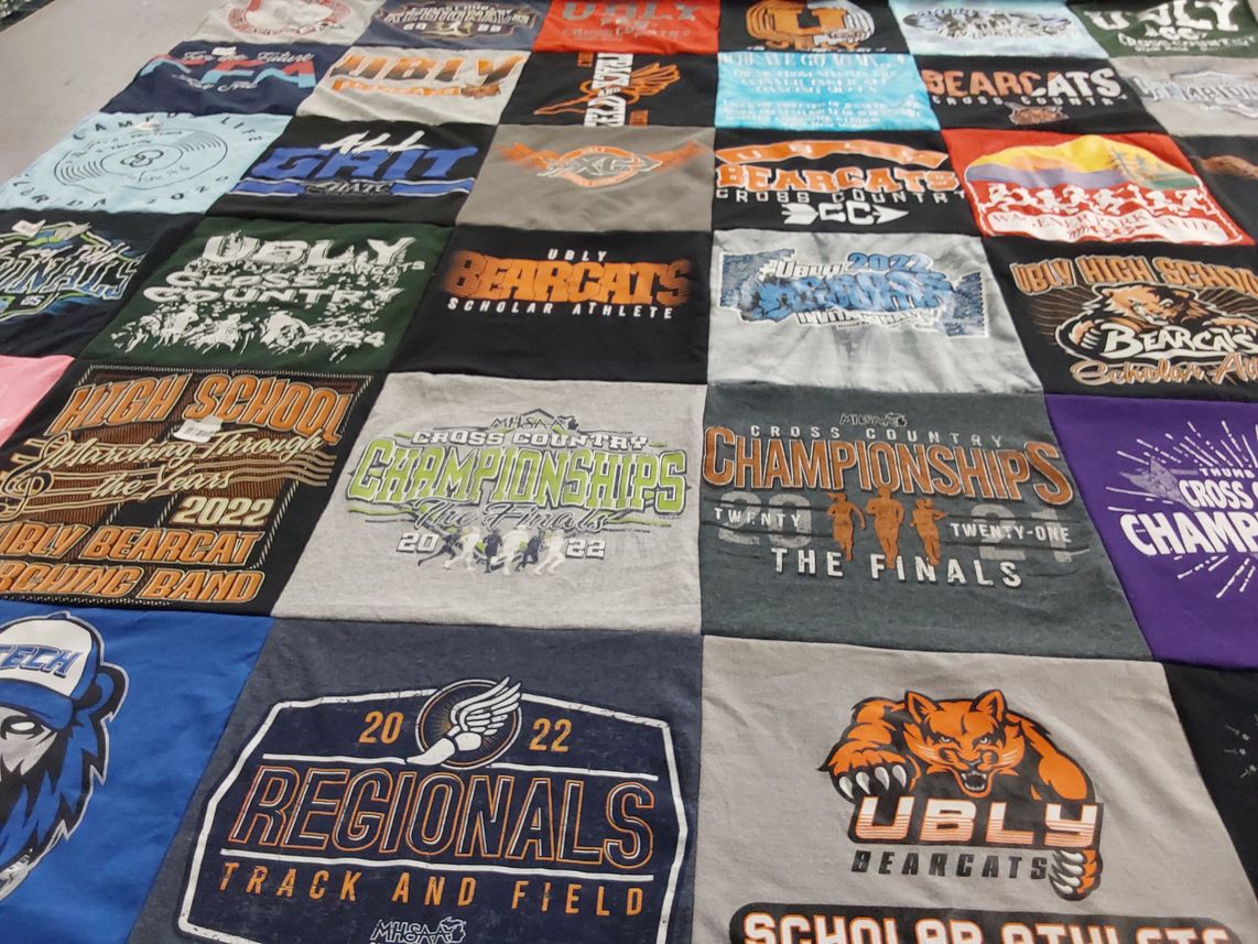 T-shirt quilt featuring ubly bearcats by Kristi from MI