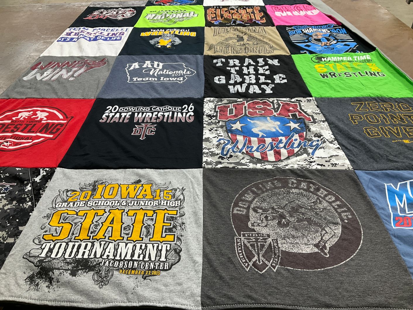 T-shirt quilt from dowling catholic high school by Desiree from IA