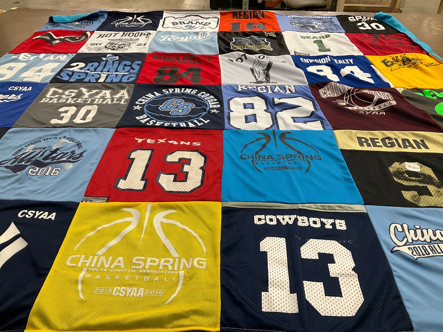 T-shirt quilt featuring china spring cougars, texas texans by Amanda from TX