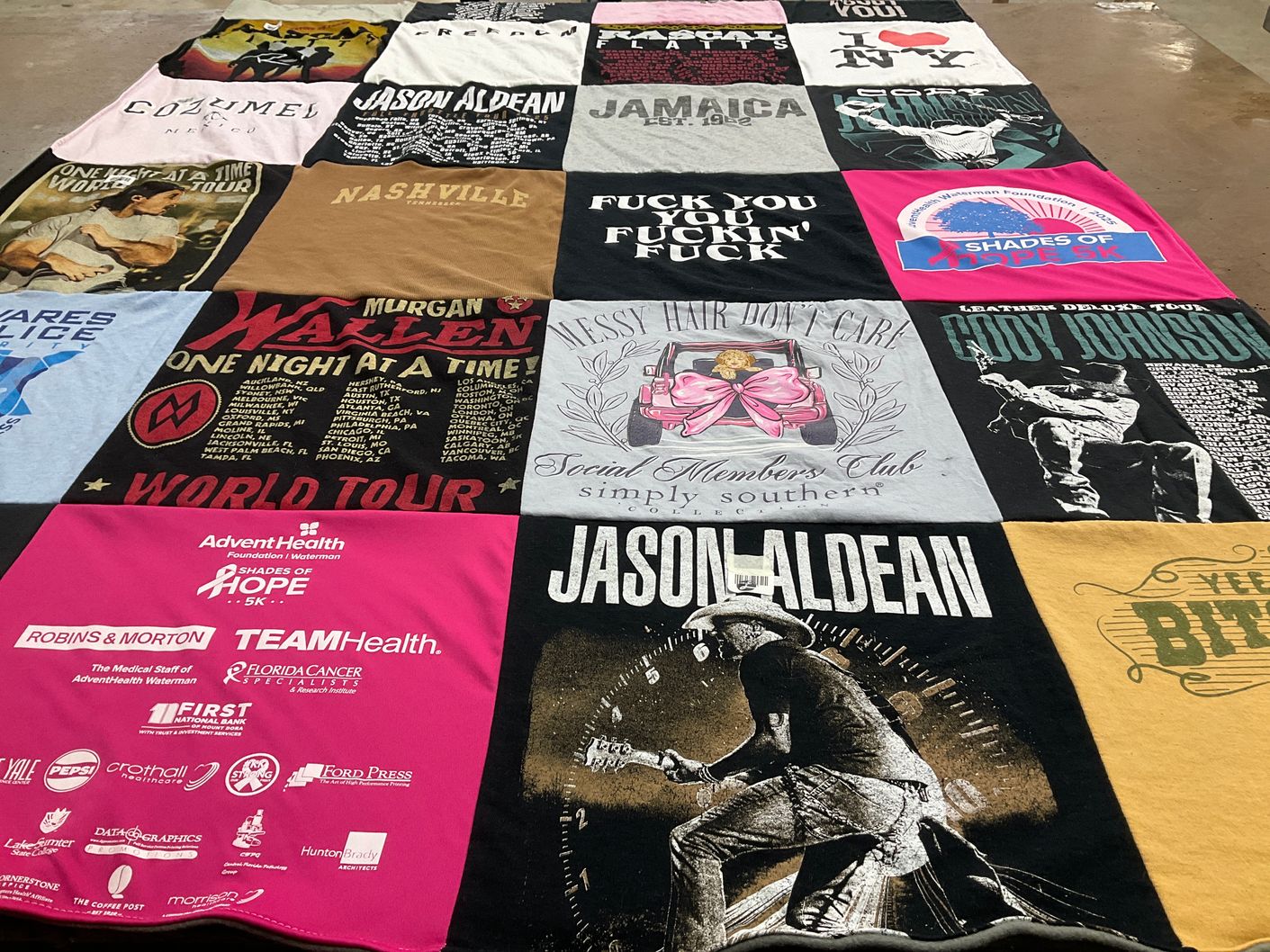 T-shirt quilt with music, country themes by Logan from FL