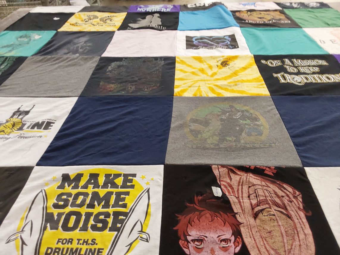 T-shirt quilt from t.h.s. high school by Lisa from KS