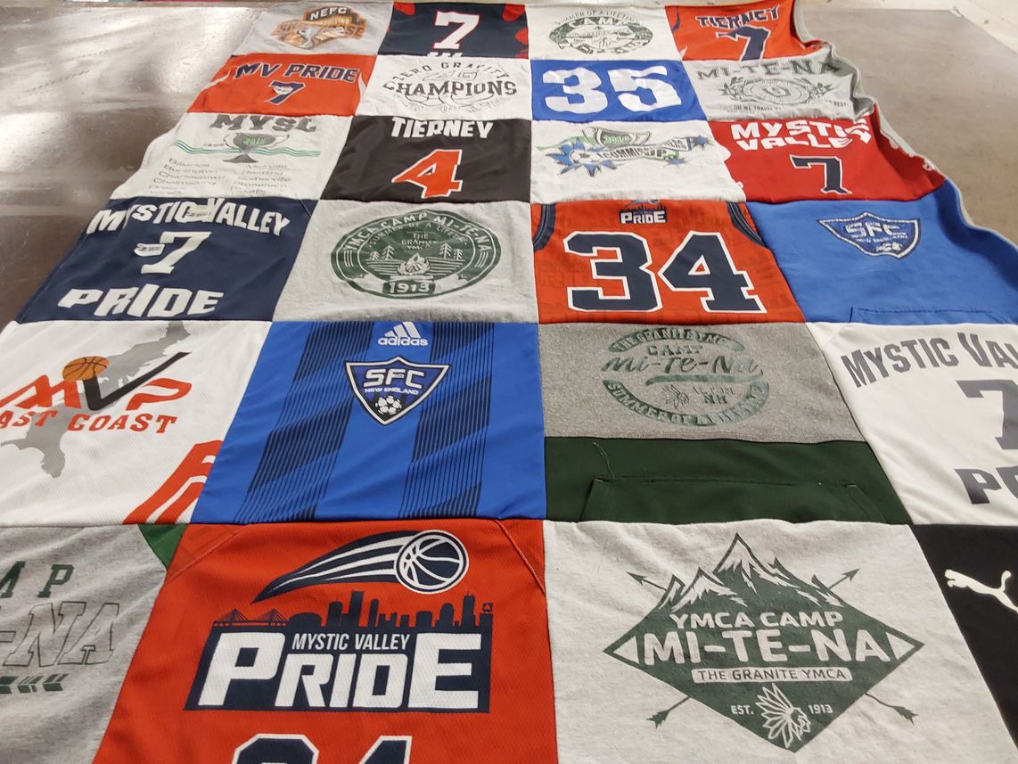 T-shirt quilt featuring mystic valley pride by Christine from MA