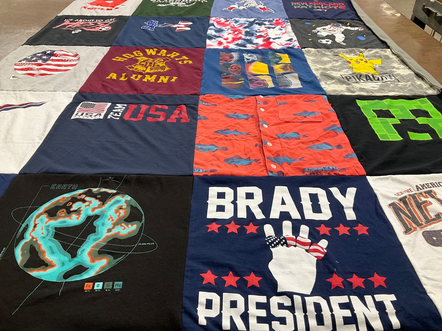 T-shirt quilt featuring new england patriots by Phyllis from RI