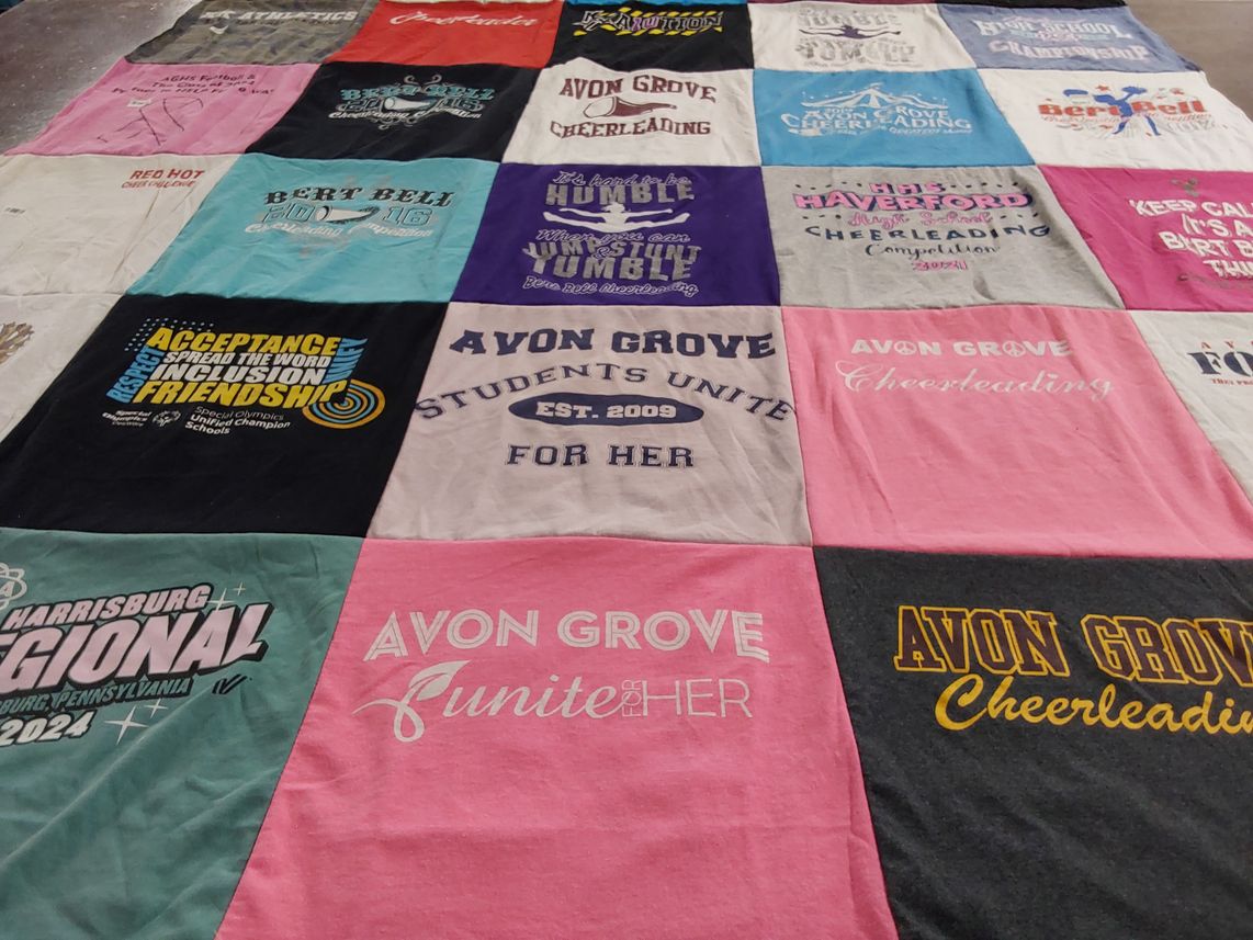 T-shirt quilt from avon grove high school by Katherine from PA
