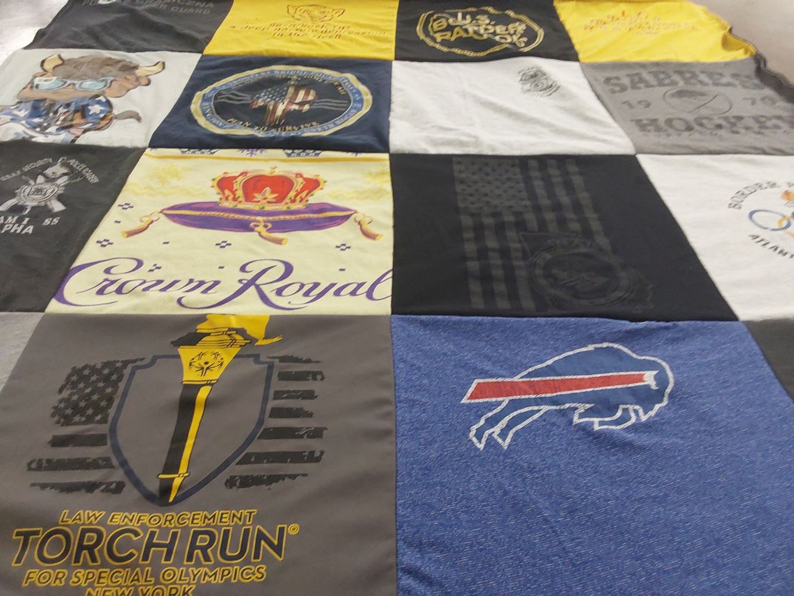 T-shirt quilt featuring buffalo bills, buffalo sabres by Katherine from NY