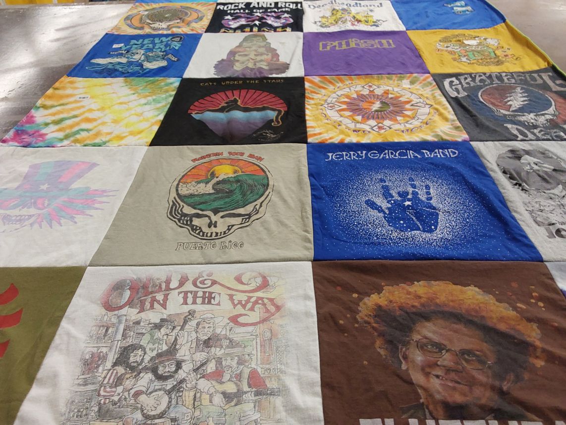 T-shirt quilt with music, band themes by Christopher from NC