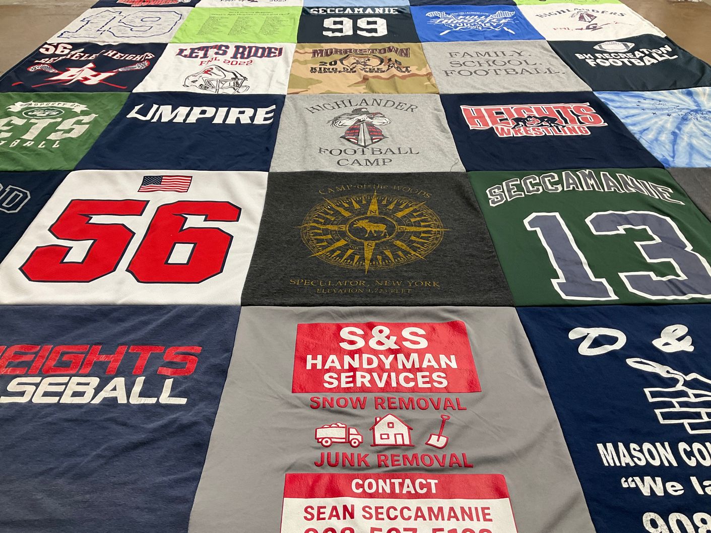 T-shirt quilt featuring heights wrestling by catherine from NJ