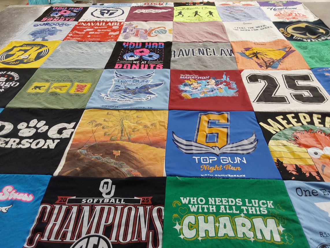 T-shirt quilt from university of oklahoma by Breanne from TN