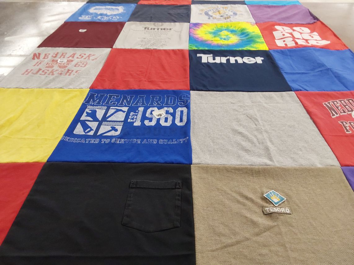 T-shirt quilt featuring nebraska corn huskers by Bella from NE