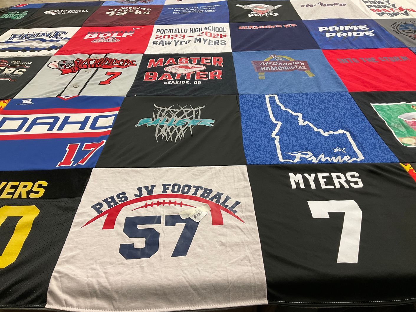 T-shirt quilt featuring pocatello high school football by cassia from ID