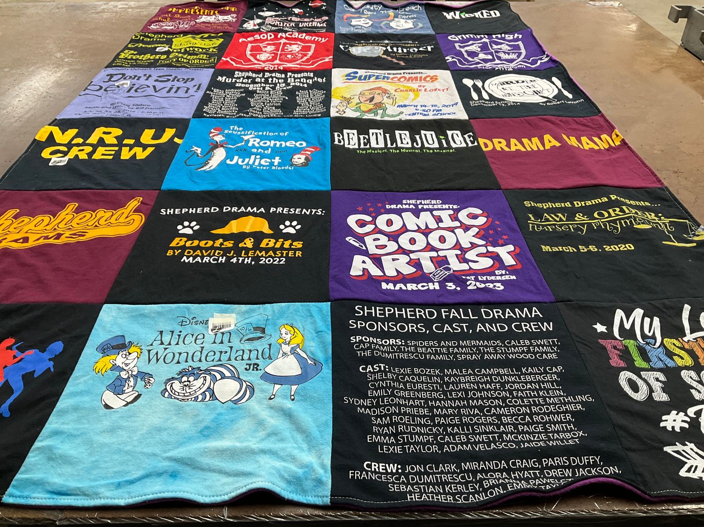 T-shirt quilt from shepherd university by Natalie from IL