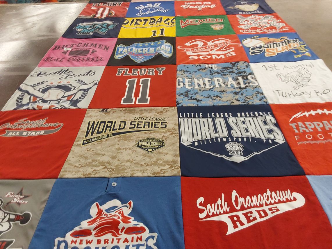 T-shirt quilt featuring south orangetown red, new britain bearcats by Jill from NY