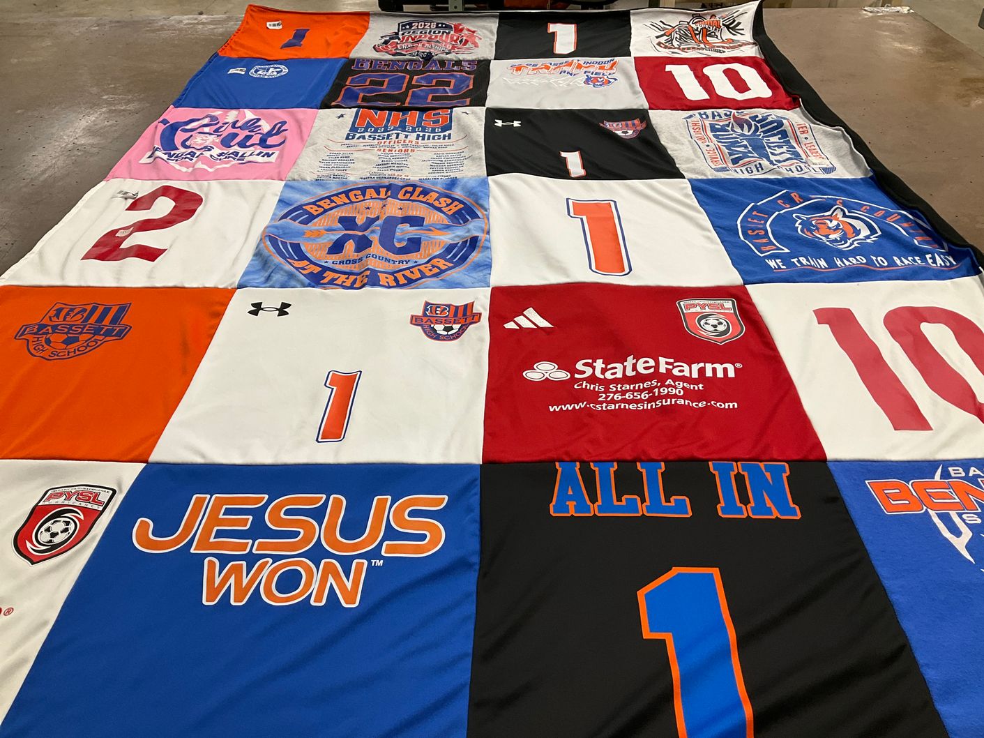 T-shirt quilt featuring bengals by DANIEL from VA