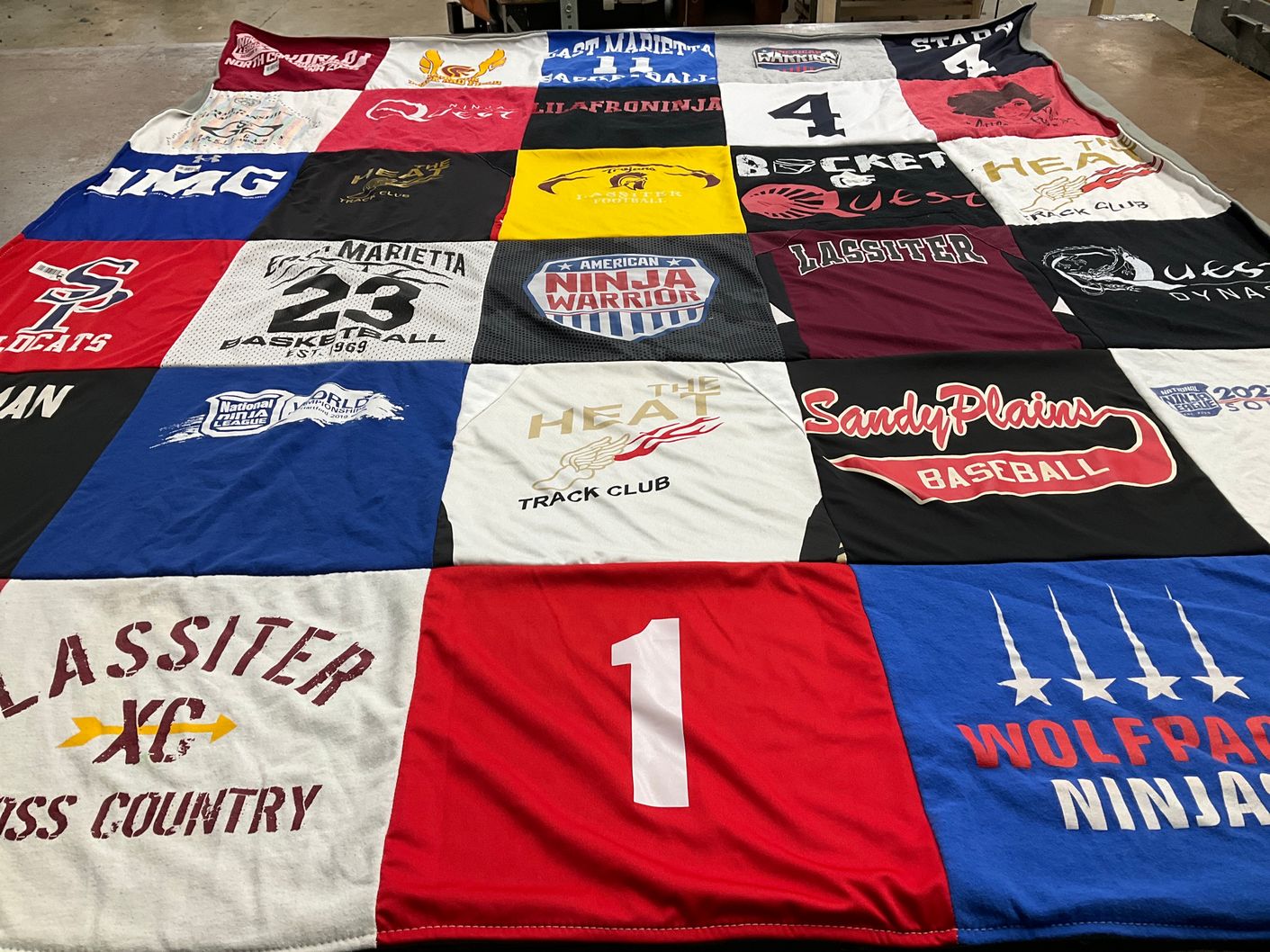 T-shirt quilt featuring lassiter cross country, sandy plains baseball by Danielle from GA