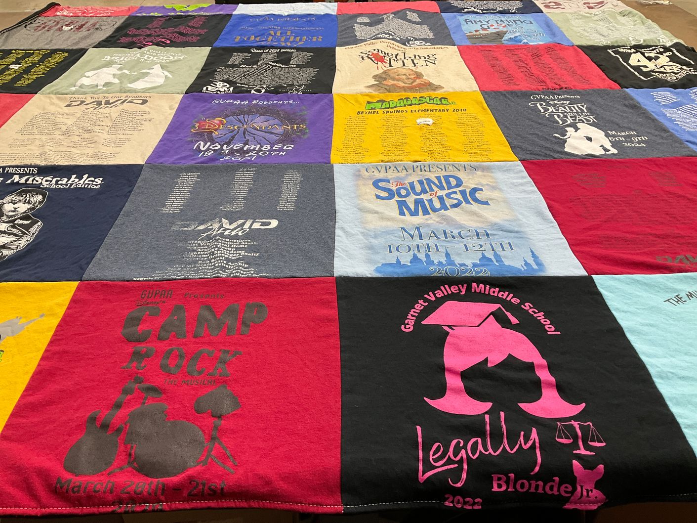 T-shirt quilt from garrett valley middle school by Chrissy from PA