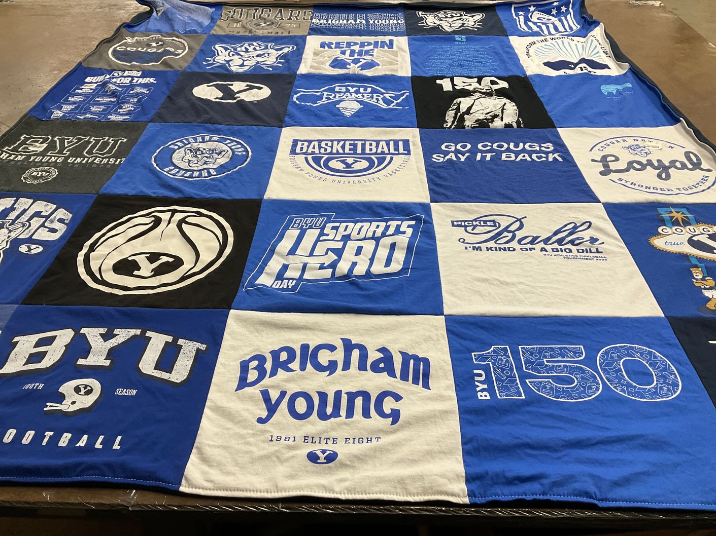 T-shirt quilt featuring byu cougars by Avery from UT