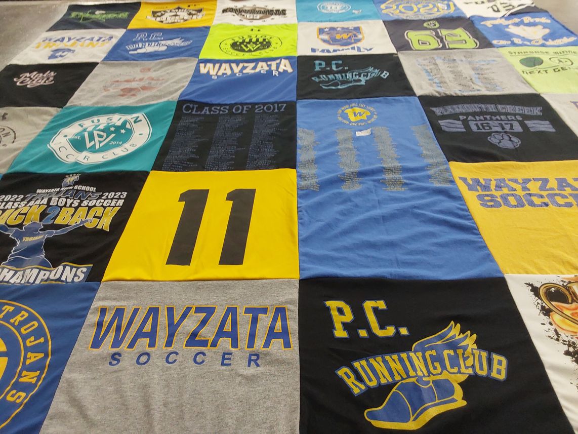 T-shirt quilt featuring wayzata soccer by Kaisa from CT