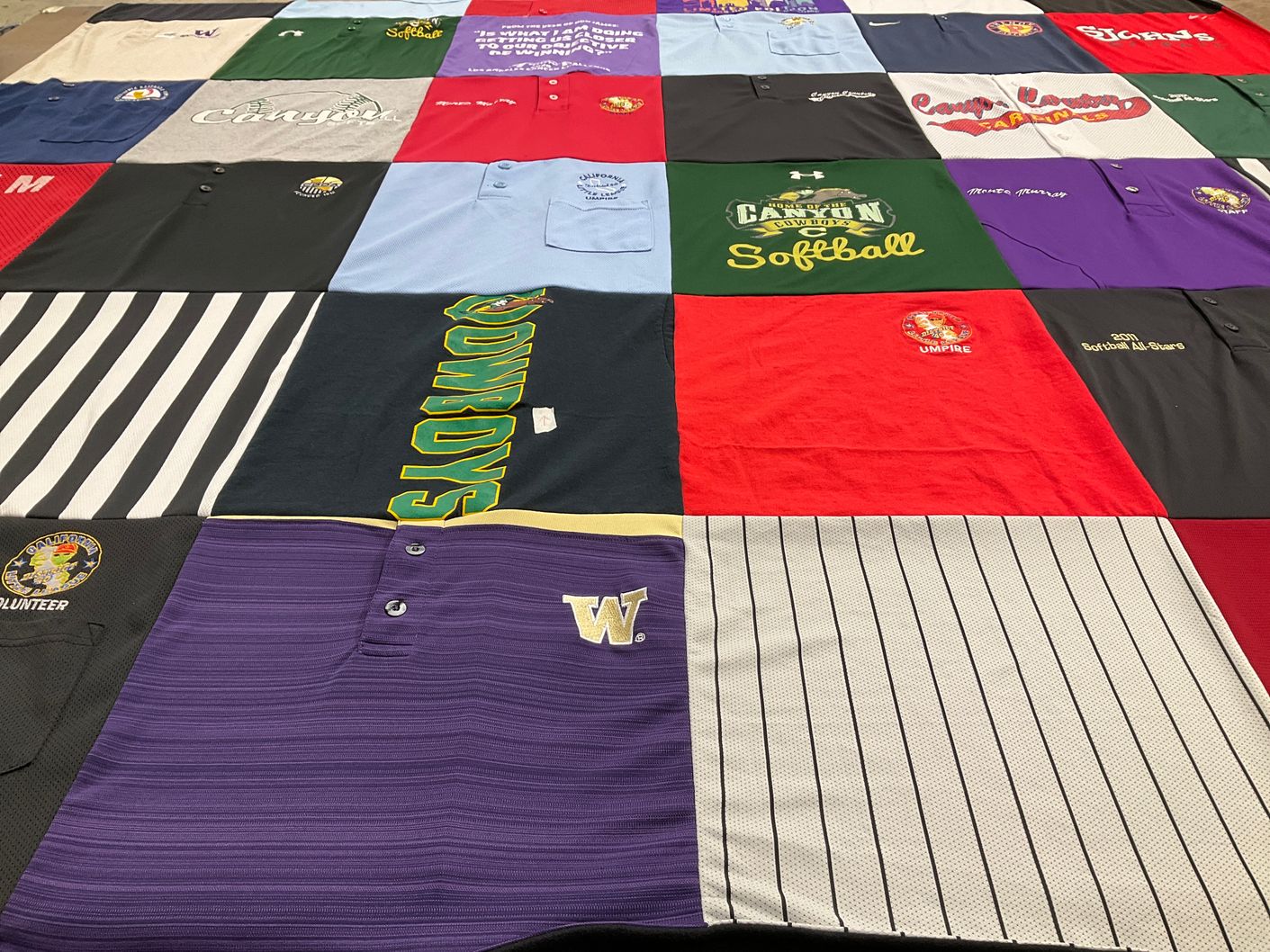 T-shirt quilt from university of washington by Monte from CA