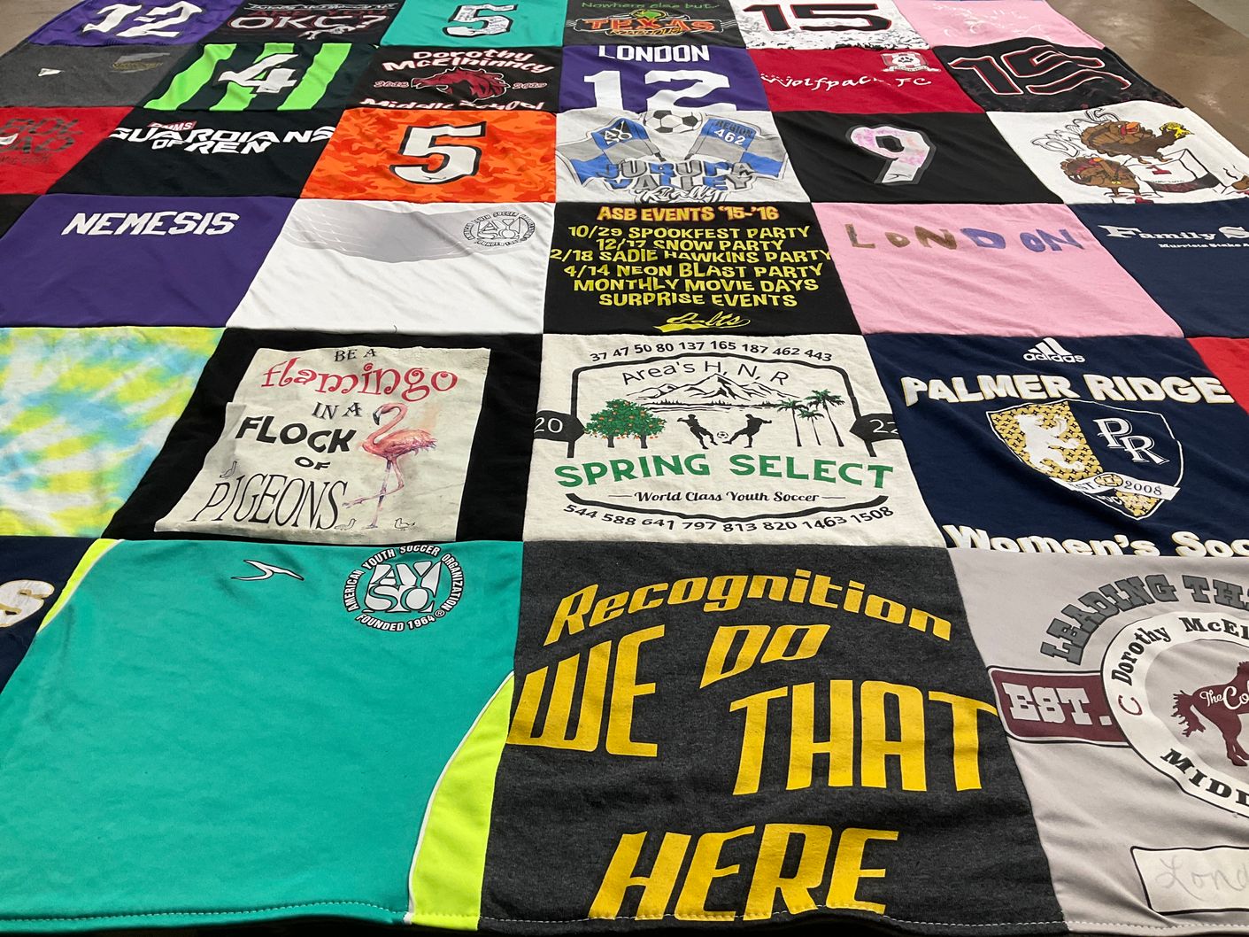 T-shirt quilt from palmer ridge high school by Kriquett from CO