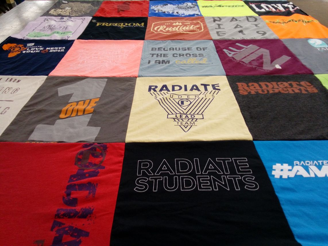 T-shirt quilt with community, leadership themes by Allison from GA