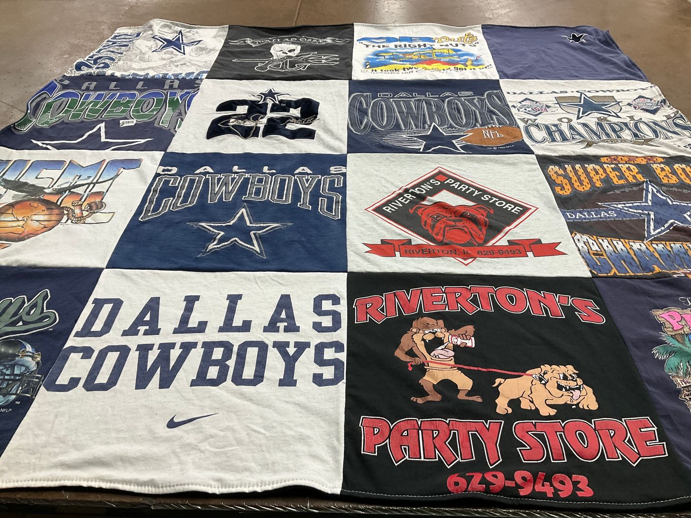 T-shirt quilt featuring dallas cowboys football team by Melissa from IL