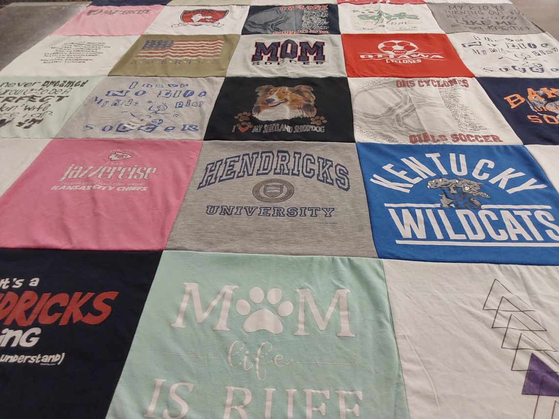 T-shirt quilt featuring iowa state university cyclones, university of kentucky wildcats by Anita from KS