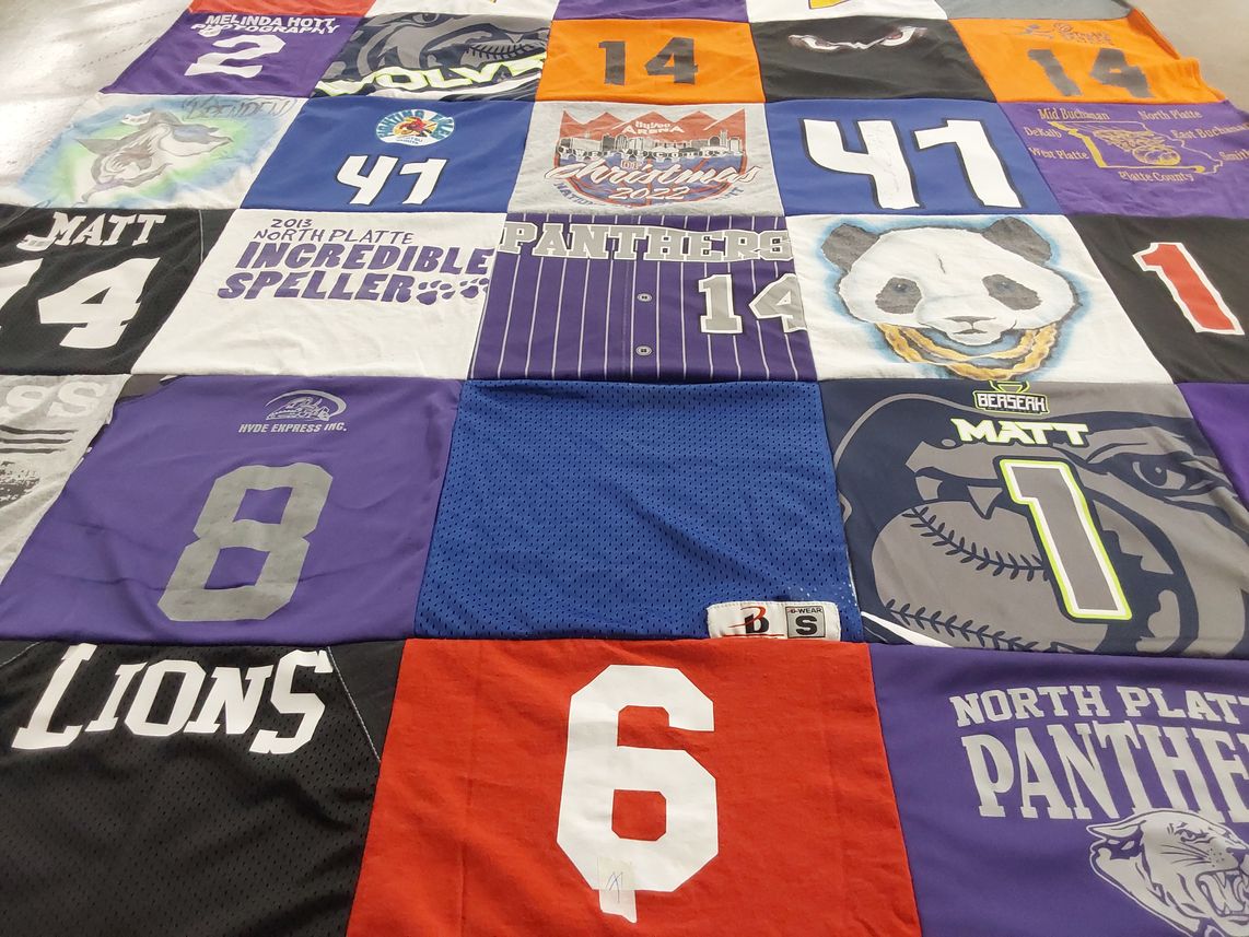 T-shirt quilt featuring northplatte panthers by Amy from MO