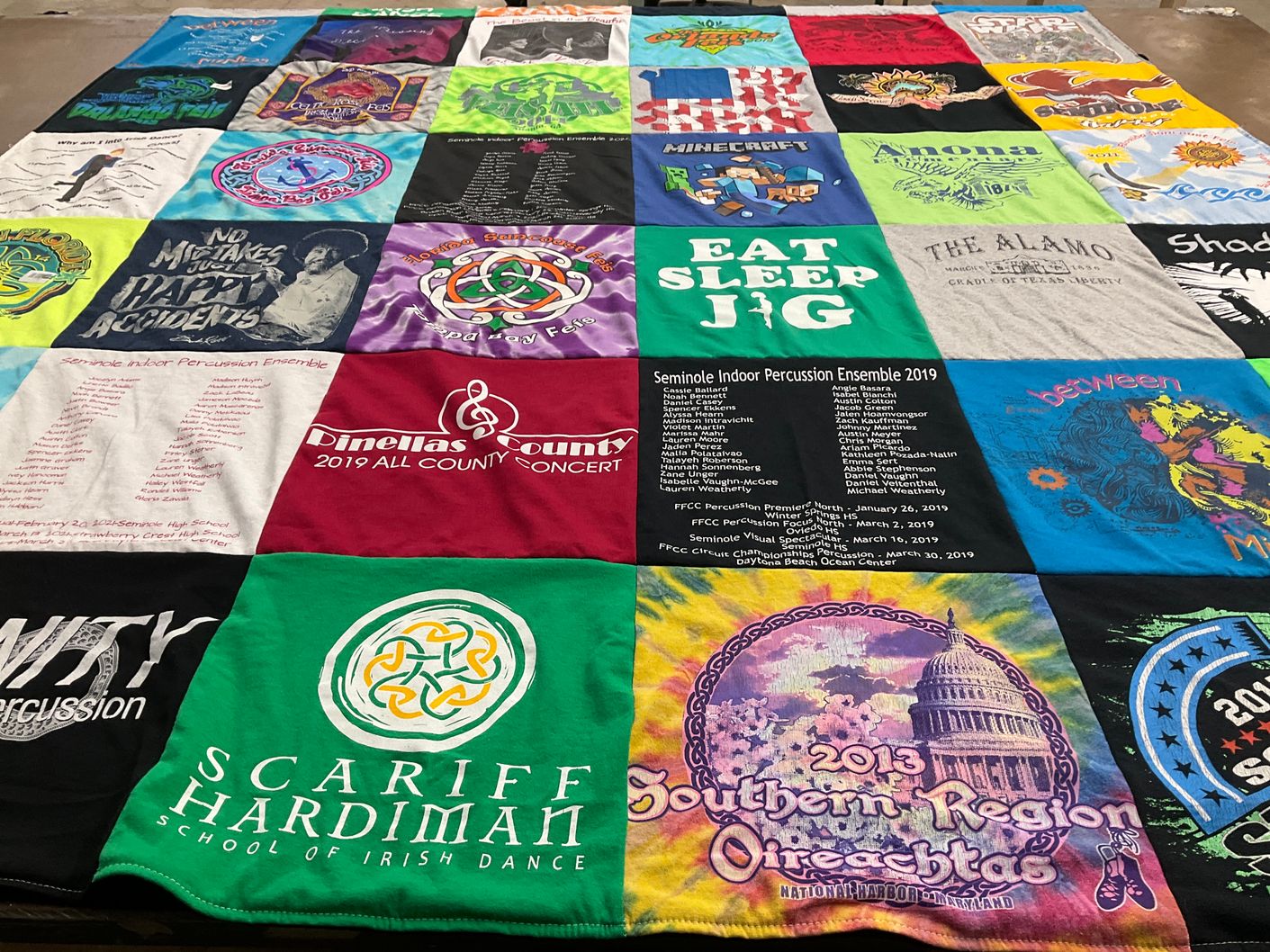 T-shirt quilt from dinellas county high school by Jennifer from FL