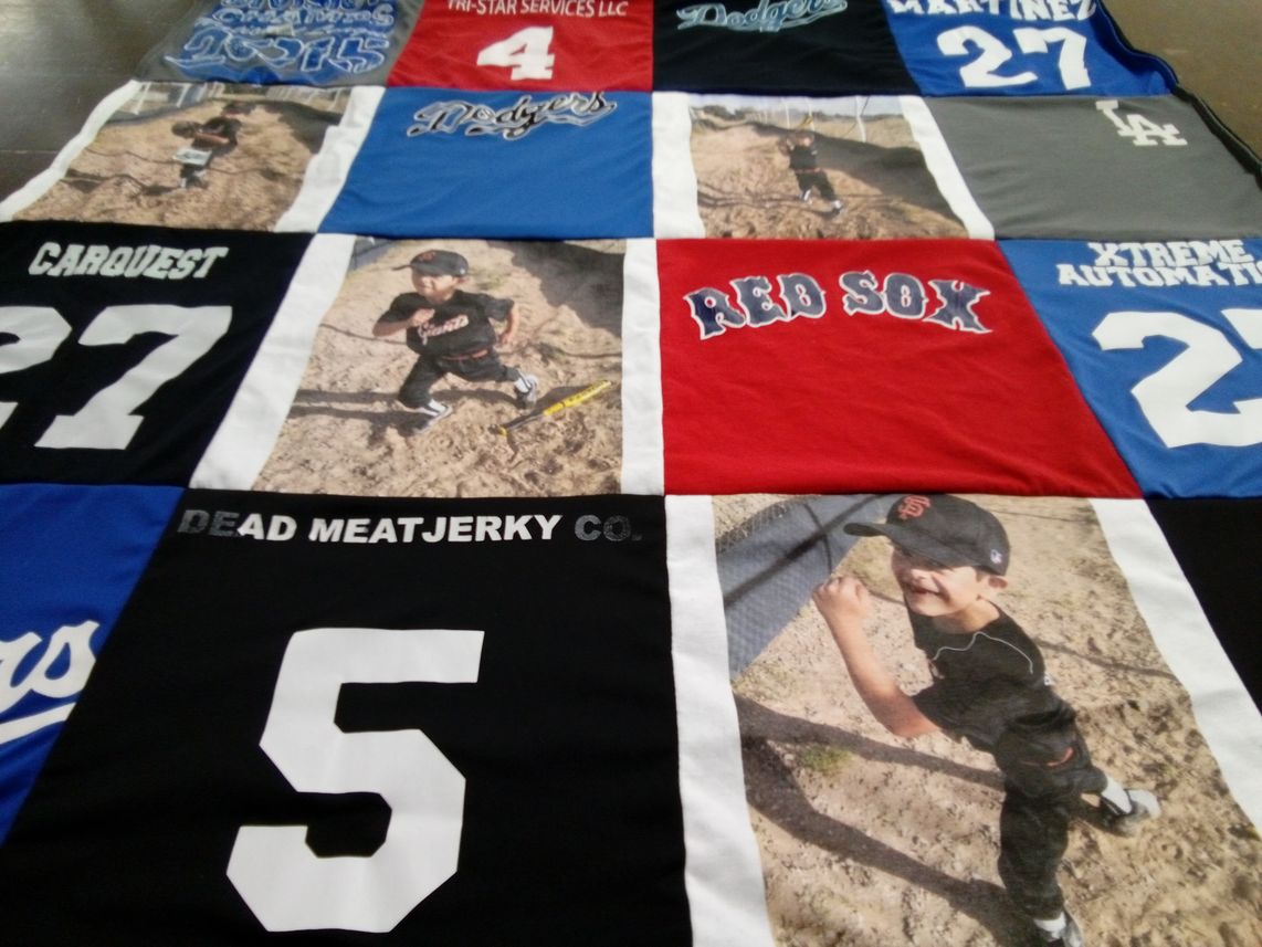 T-shirt quilt featuring los angeles dodgers, boston red sox by ANDREA from NM