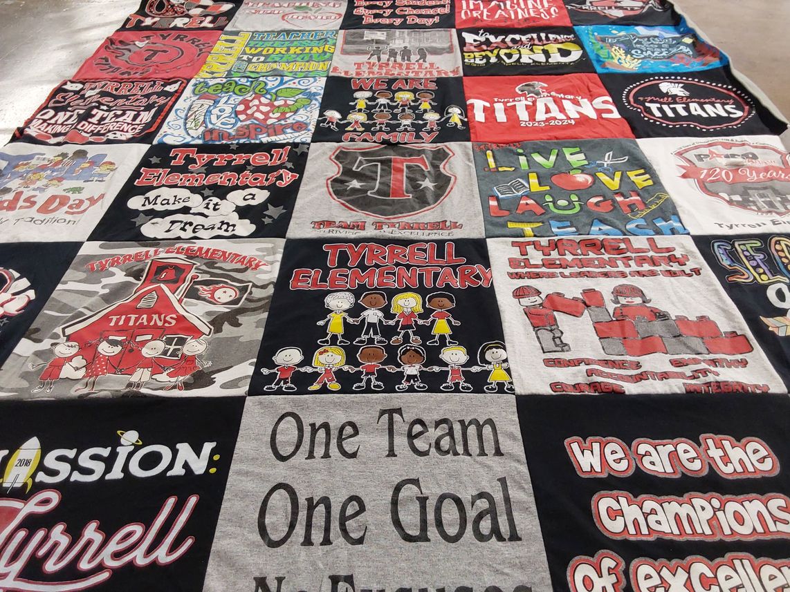 T-shirt quilt featuring tyrrell titans by Paula from TX