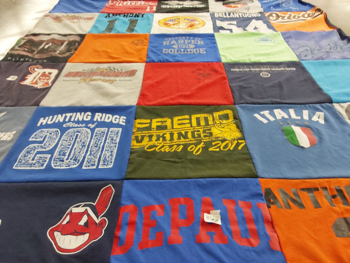 T-shirt quilt featuring e. c. freno vikings by sandy from IL