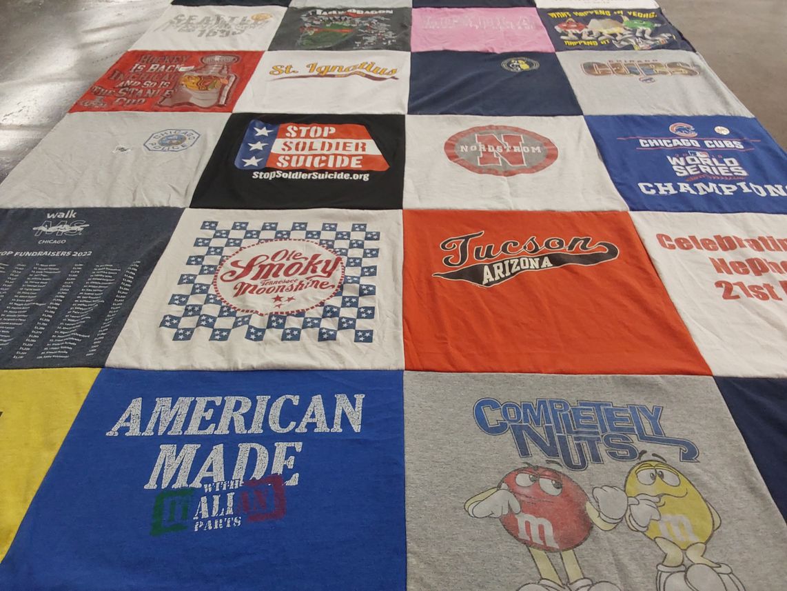 T-shirt quilt featuring chicago cubs by Patricia from IL