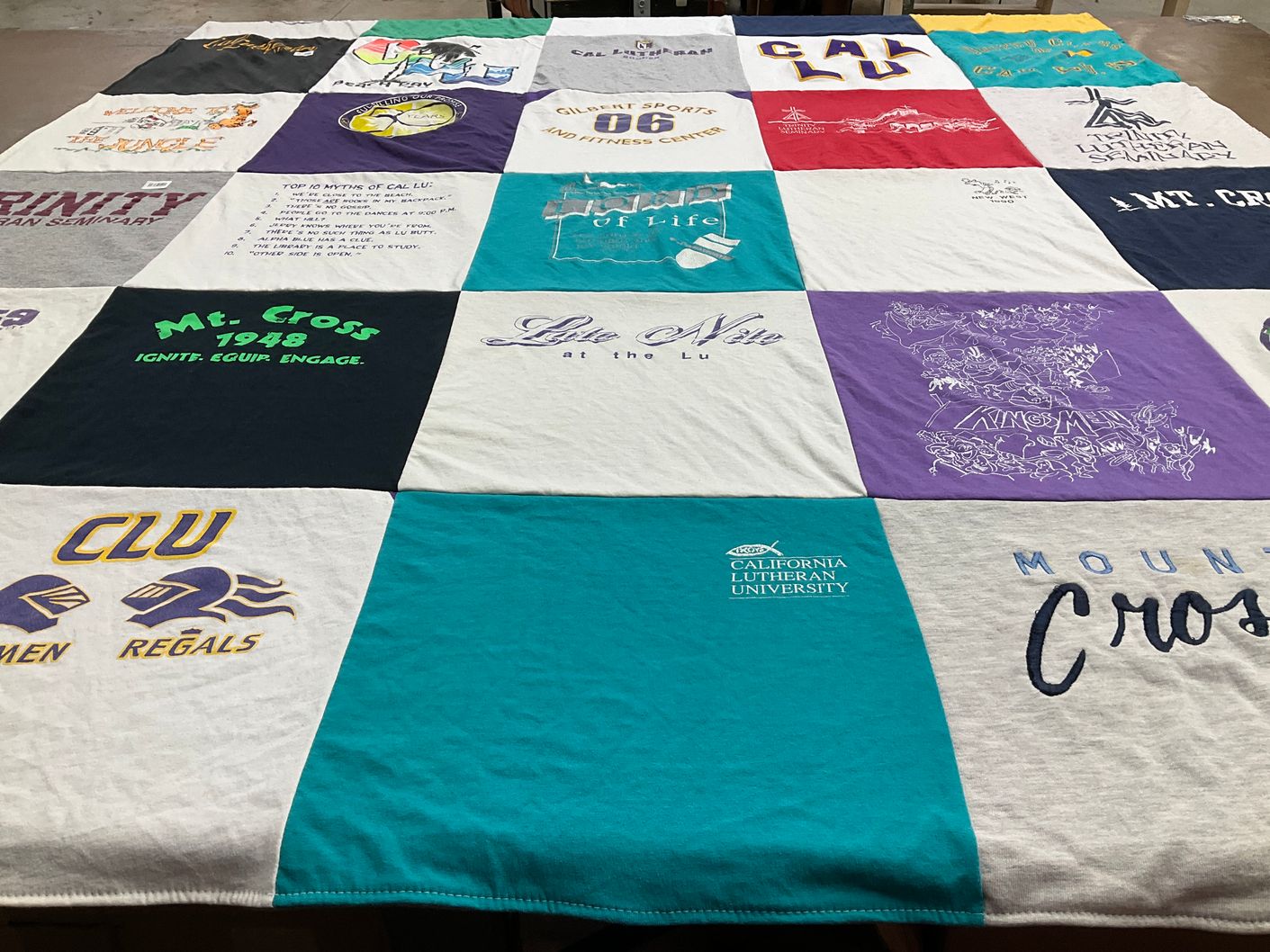 T-shirt quilt featuring california lutheran university regals by Mariel from CA