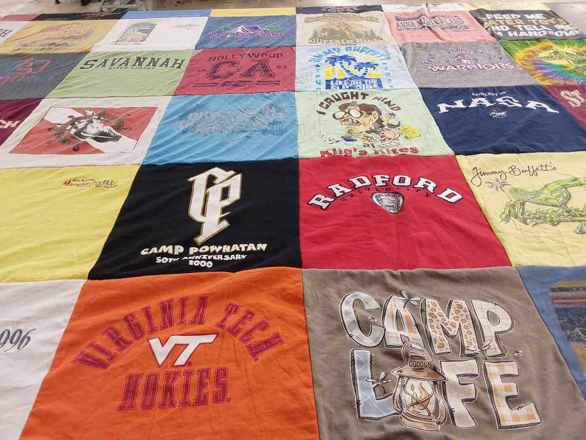 T-shirt quilt from radford university, virginia tech by John from VA