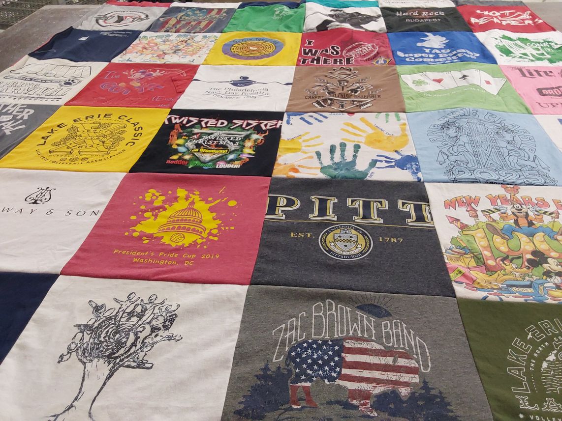 T-shirt quilt from university of pittsburgh by Bonnie from PA