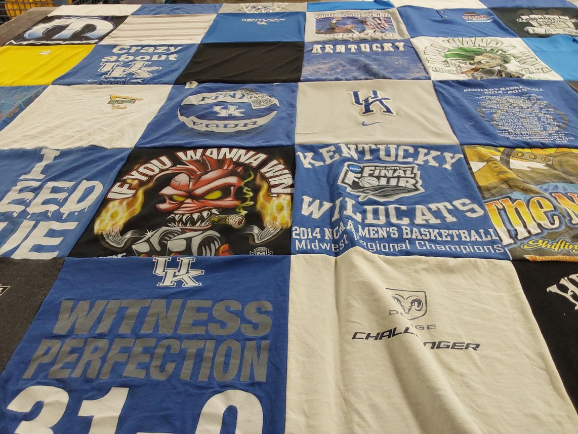 T-shirt quilt featuring kentucky wildcats men's basketball by Stacey from VA