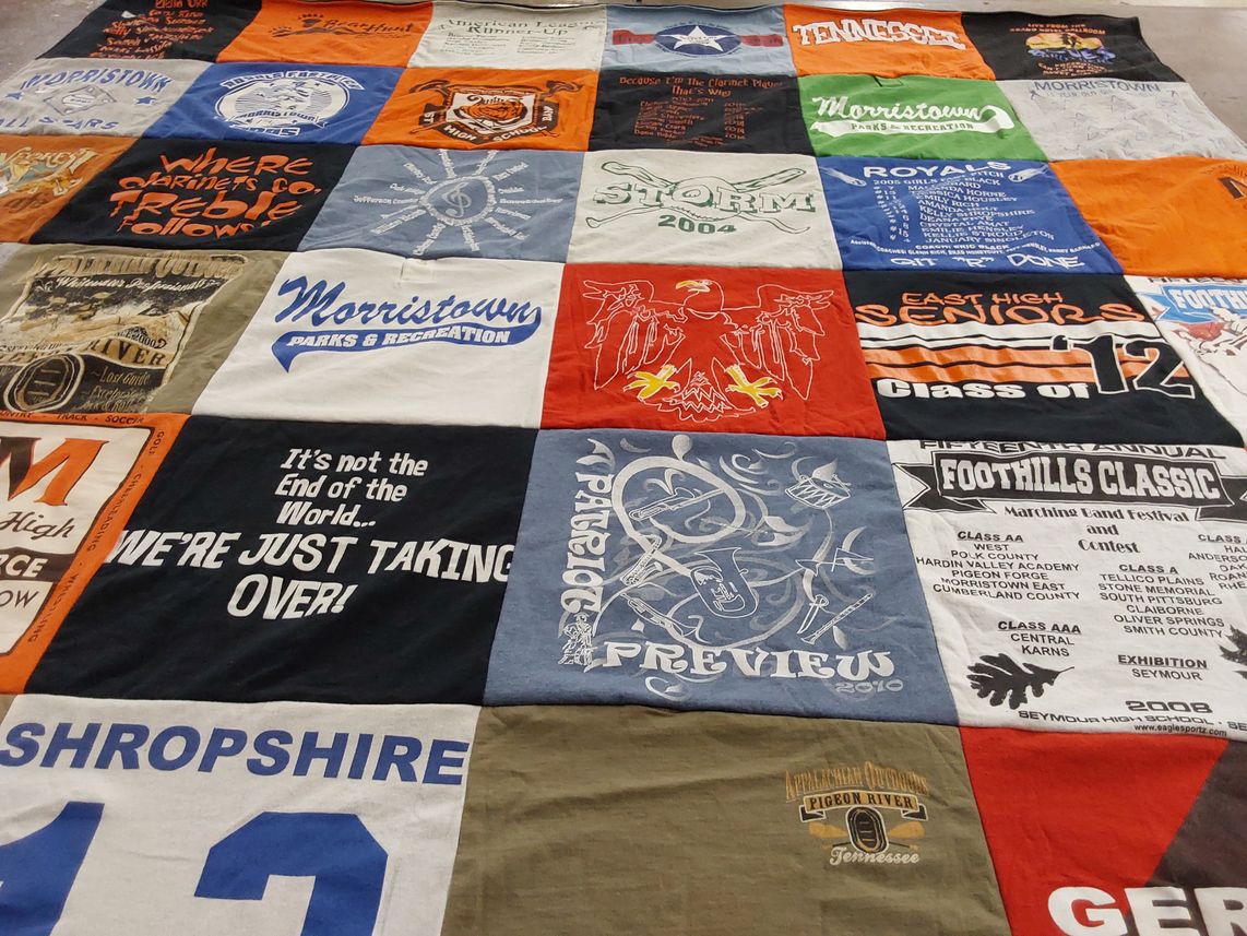 T-shirt quilt from seymour high school, morristown park and recreation by Shelly from TN
