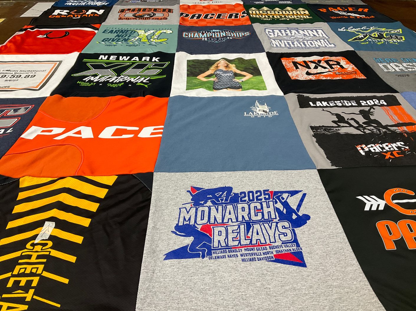 T-shirt quilt featuring pace xc by Joan from OH