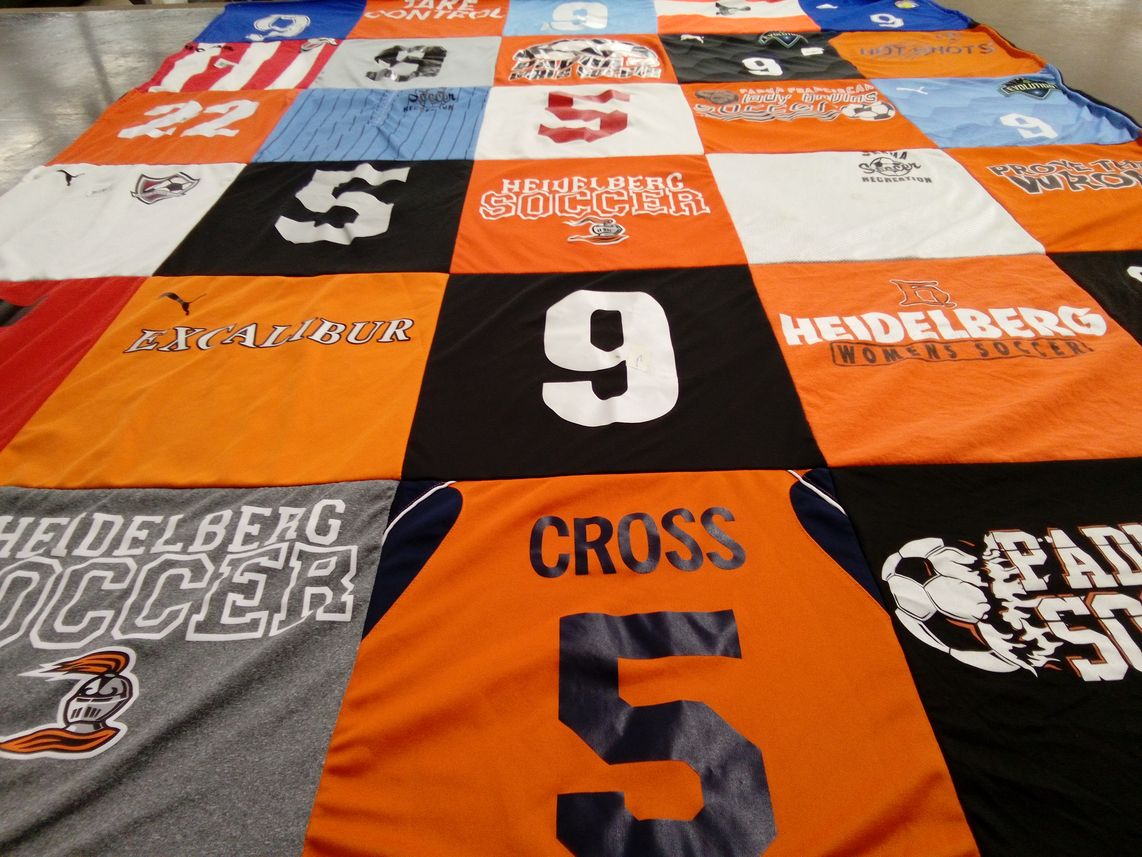 T-shirt quilt featuring heidelberg women's soccer by Lara from OH