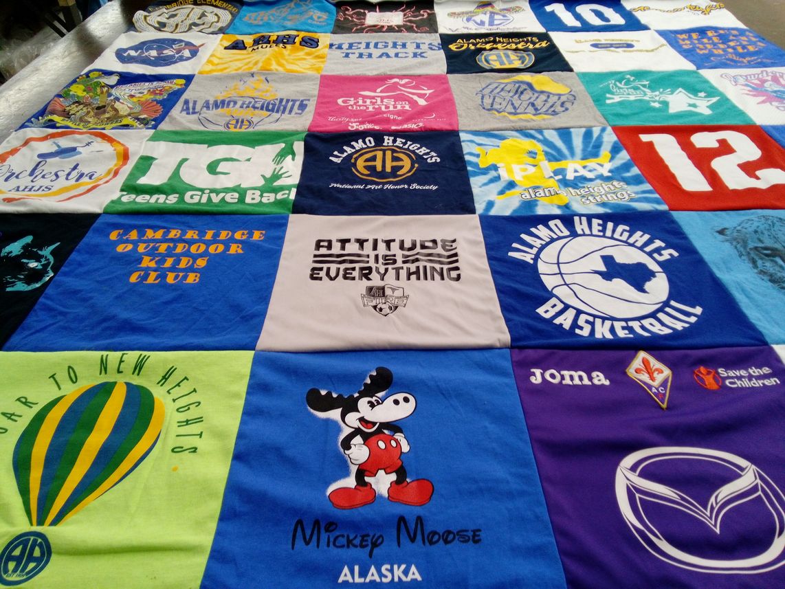 T-shirt quilt featuring alamo heights basketball by T from TX