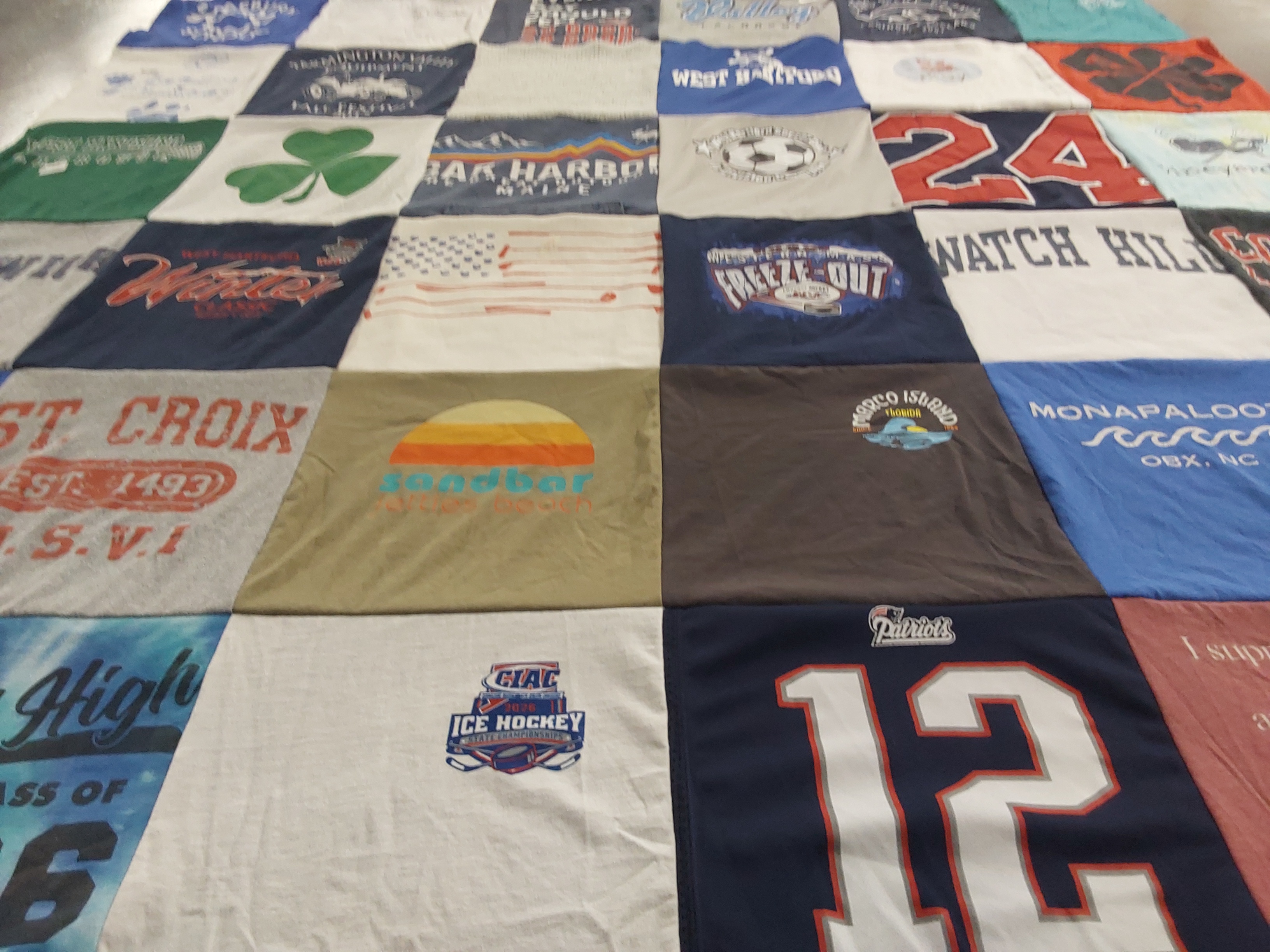 T-shirt quilt featuring boston bruins, hartford whalers by Kirstin from CT