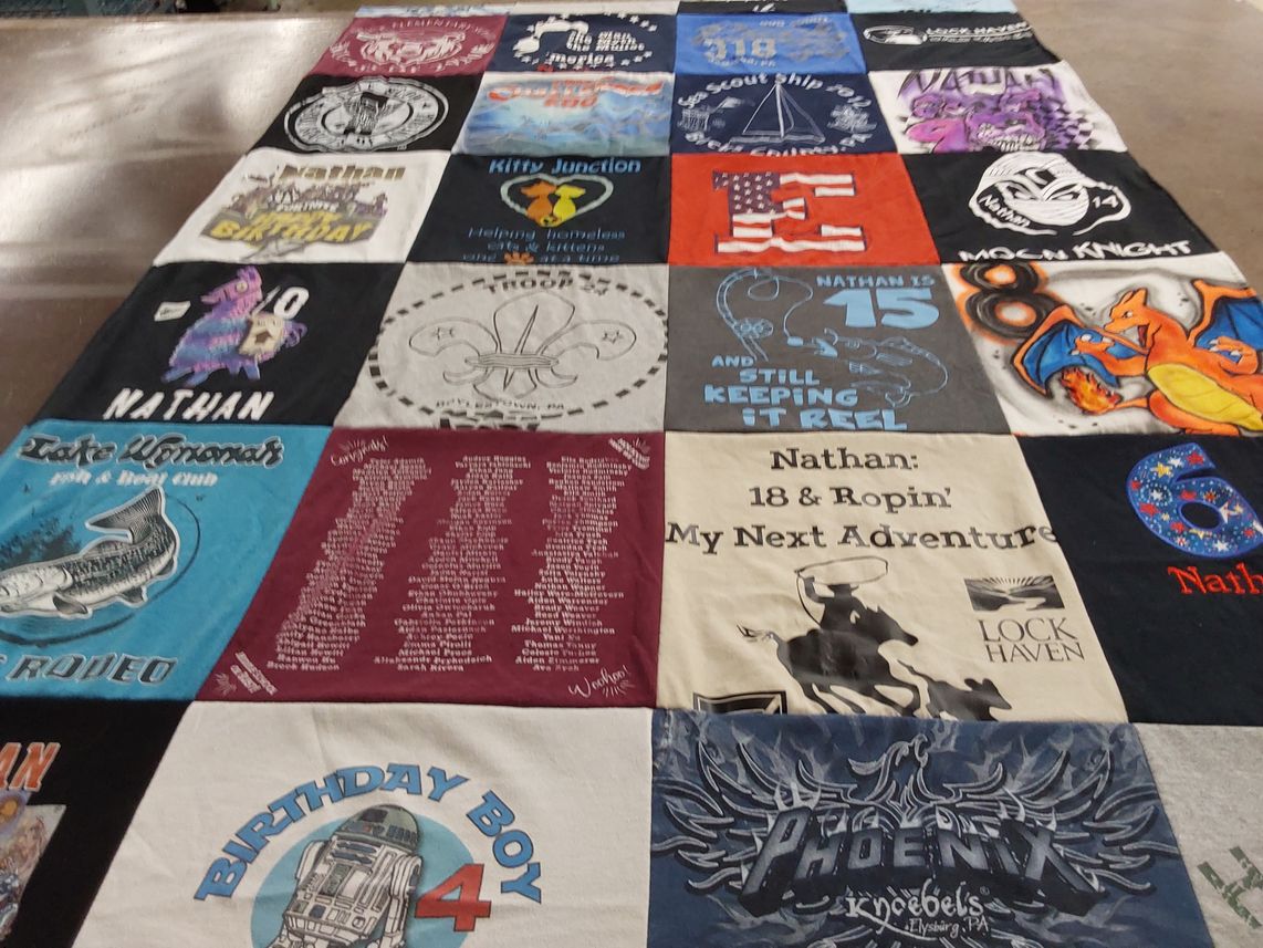 T-shirt quilt from lock haven university by Tanya from PA