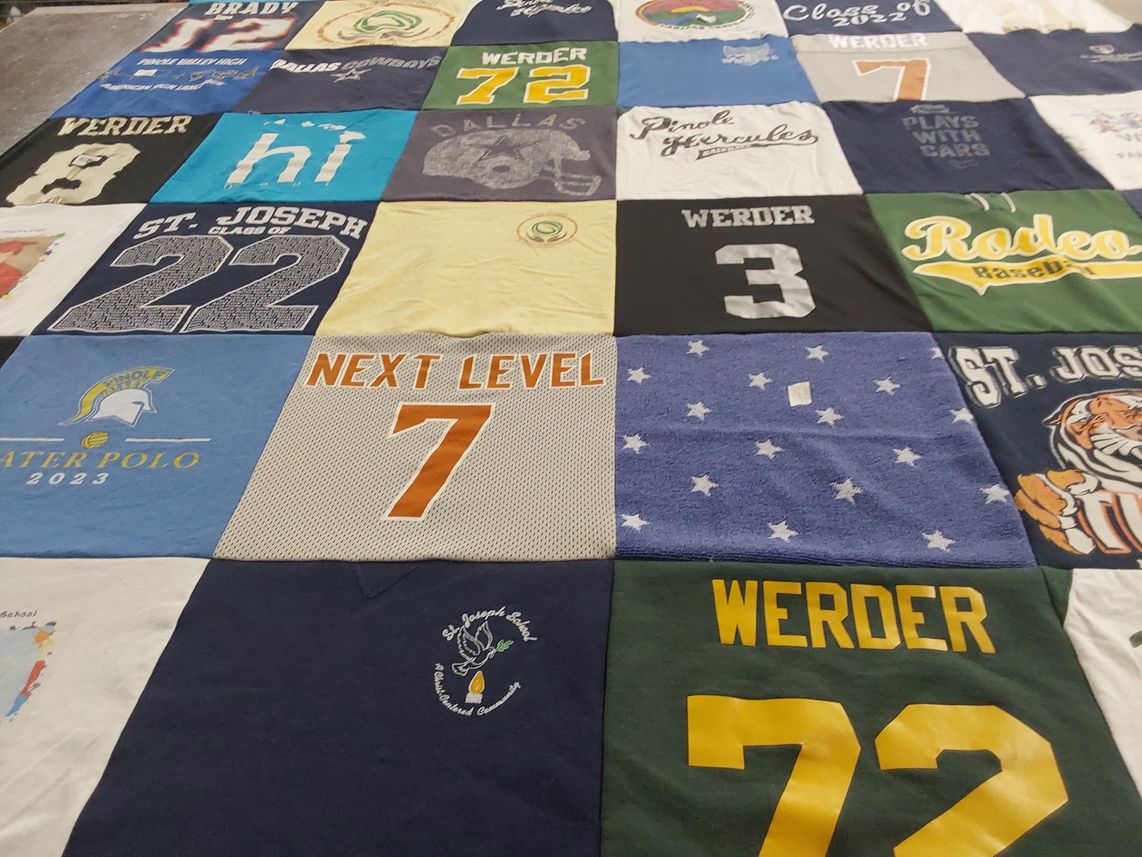 T-shirt quilt from st. joseph catholic high school by Home from CA