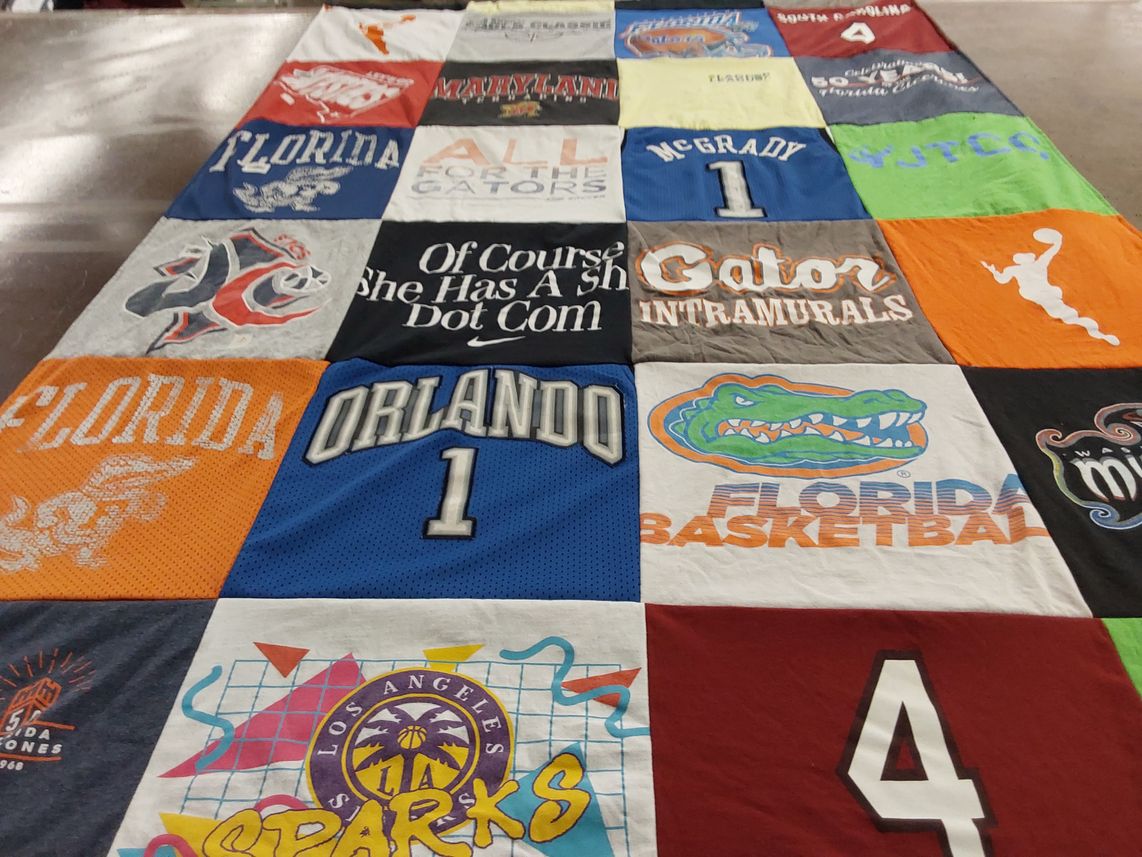 T-shirt quilt featuring university of florida gators basketball, orlando magic by Brianna from MD