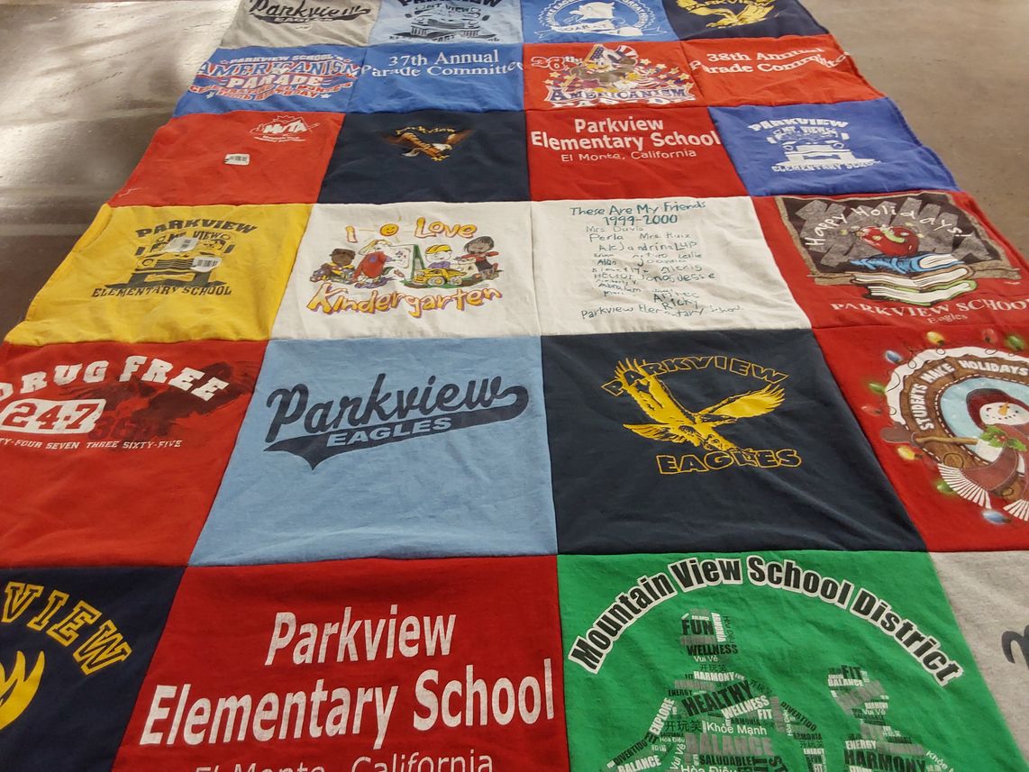 T-shirt quilt featuring parkview eagles by Nancy from CA
