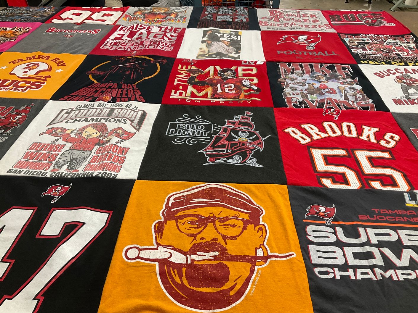 T-shirt quilt featuring tampa bay buccaneers by joe from NY