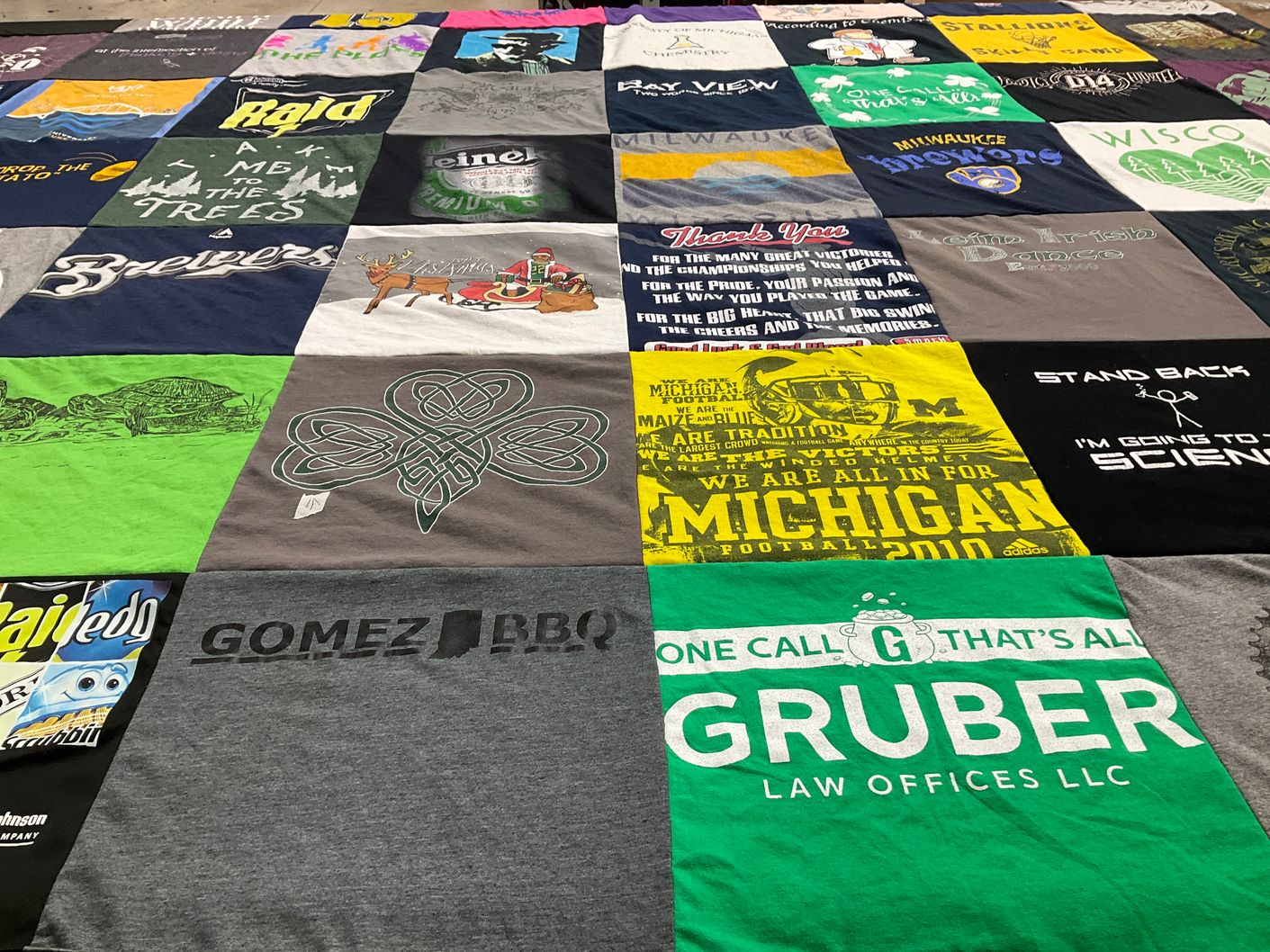 T-shirt quilt from university of michigan by Caitlin from WI