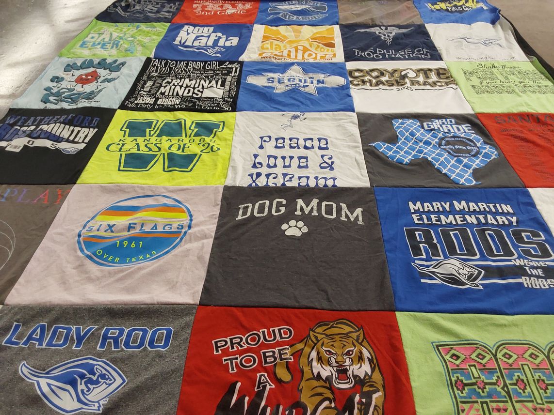 T-shirt quilt featuring kangaroo team by Christan from TX