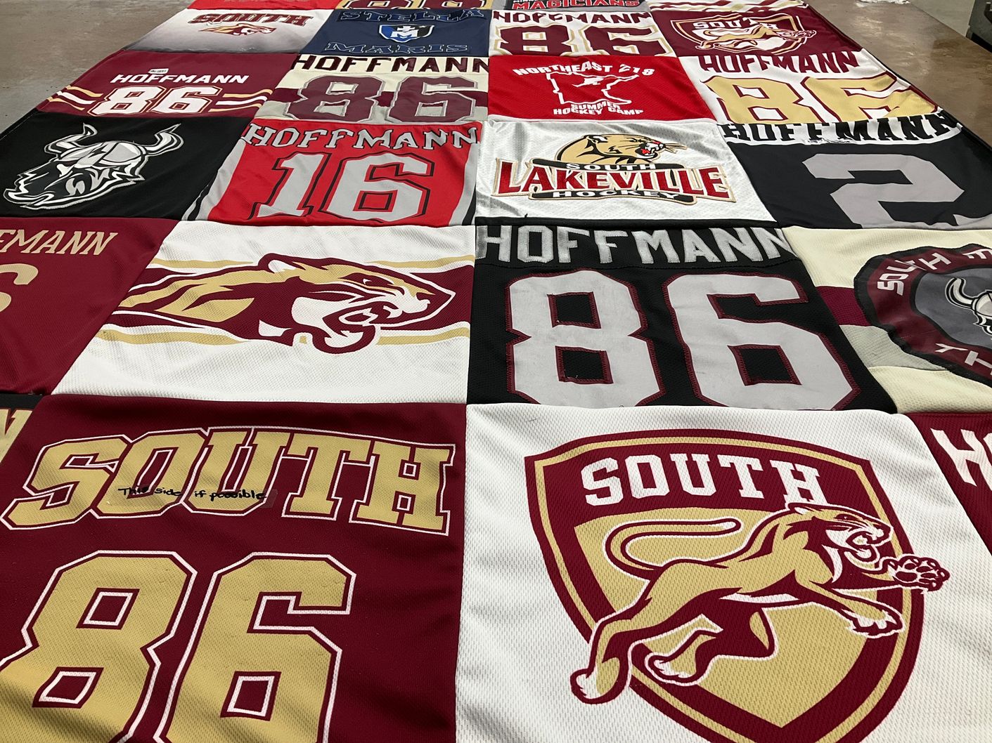 T-shirt quilt from lakeville south high school by Stephanie from MN