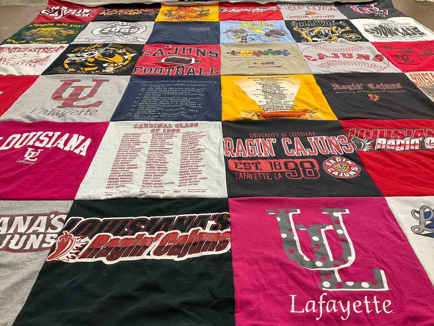 T-shirt quilt featuring ragin' cajuns football by KAREN from LA